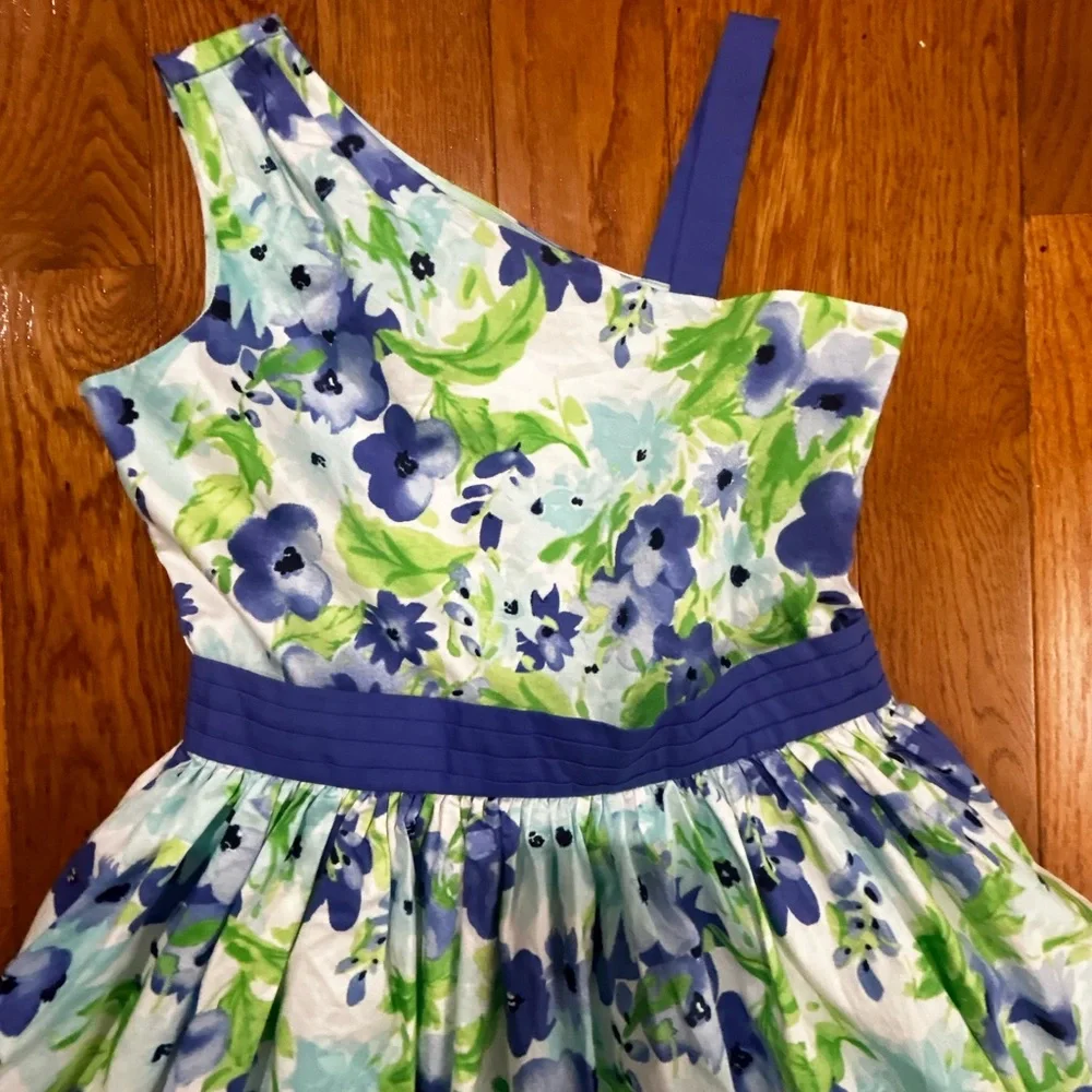 Gymboree Blue/lavender and green Floral dress size 12 NWT